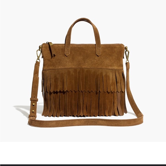 Madewell Brown Crossbody Bag with Fringe Detail - Picture 1 of 8